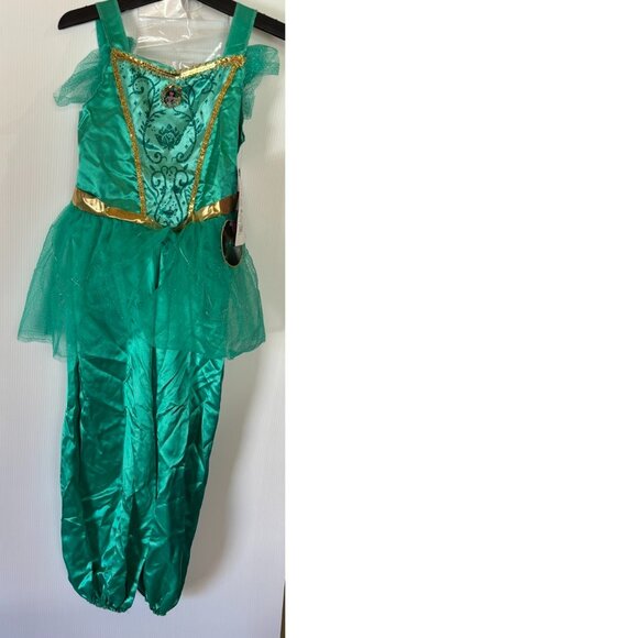 Disney Aladdin Jasmine Light Up Halloween Costume 7/8 Jumpsuit, WIG 3 Pc Girls - Picture 5 of 9